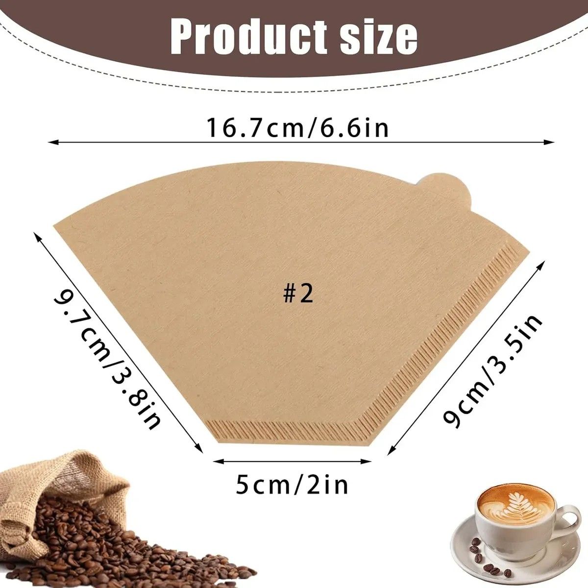 KUANGYE - 200pcs Filtro De Papel De Café Super Premium Cono