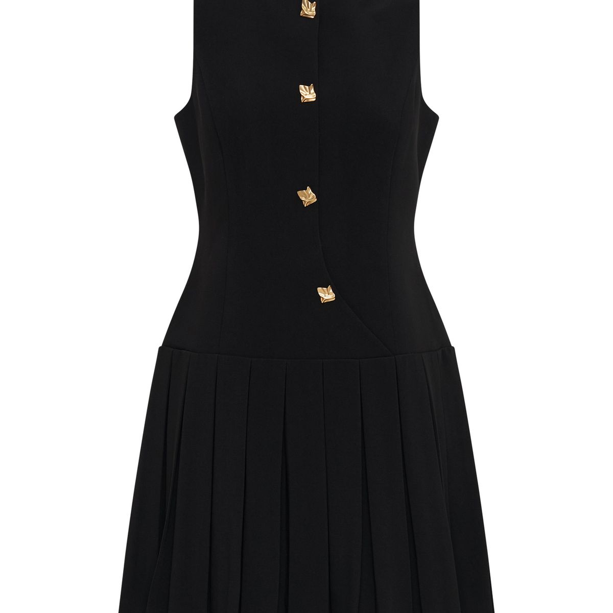 TIOZONEY - Vestido Holgado Con Cuello En V Liso De Manga Corta De Algod - Negro