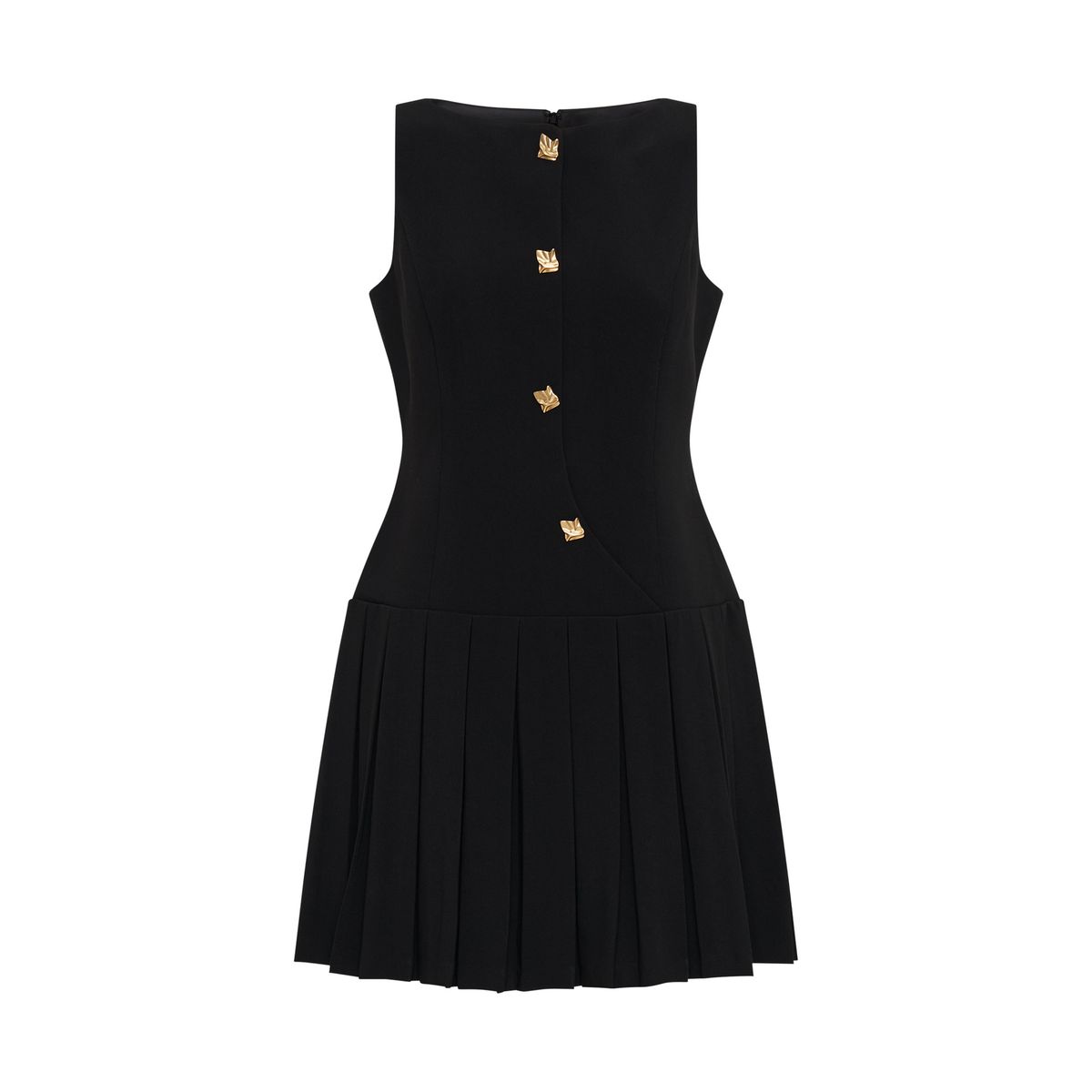 TIOZONEY - Vestido Holgado Con Cuello En V Liso De Manga Corta De Algod - Negro