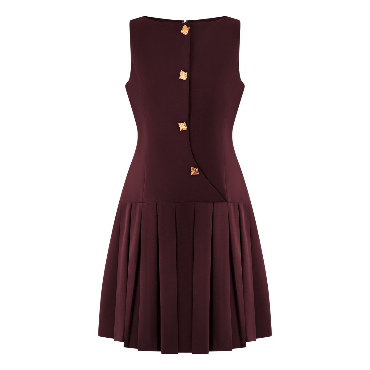 TIOZONEY - Vestido Holgado Con Cuello En V Liso De Manga Corta De Algod - Rojo