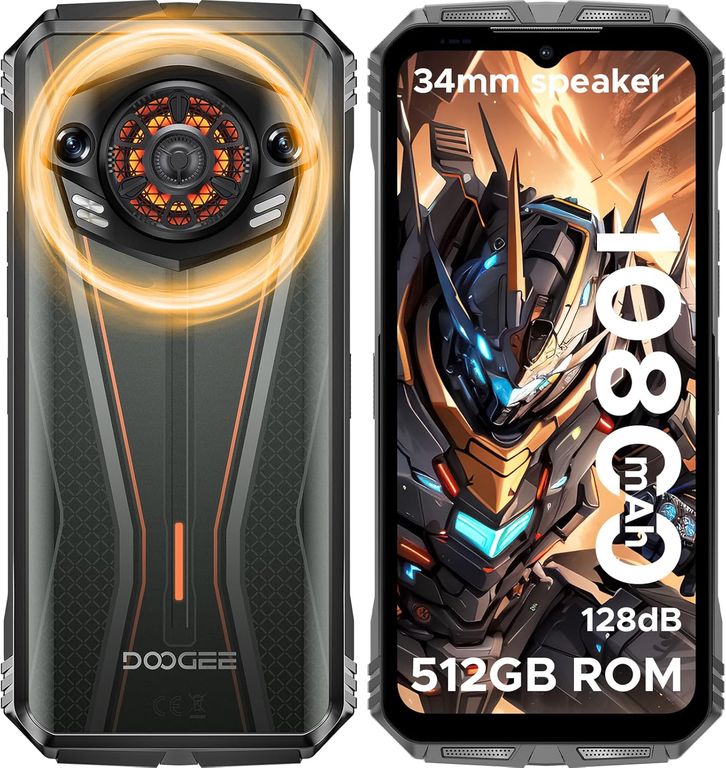 S punk pro Celular 20GB+512GB 10800mAh Android 14 Smartphone-Naranja