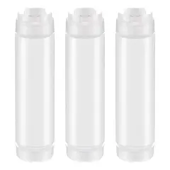 KUANGYE - 3 Botellas Dispensadores Para Aderezos Salsa Mayonesa 400ml