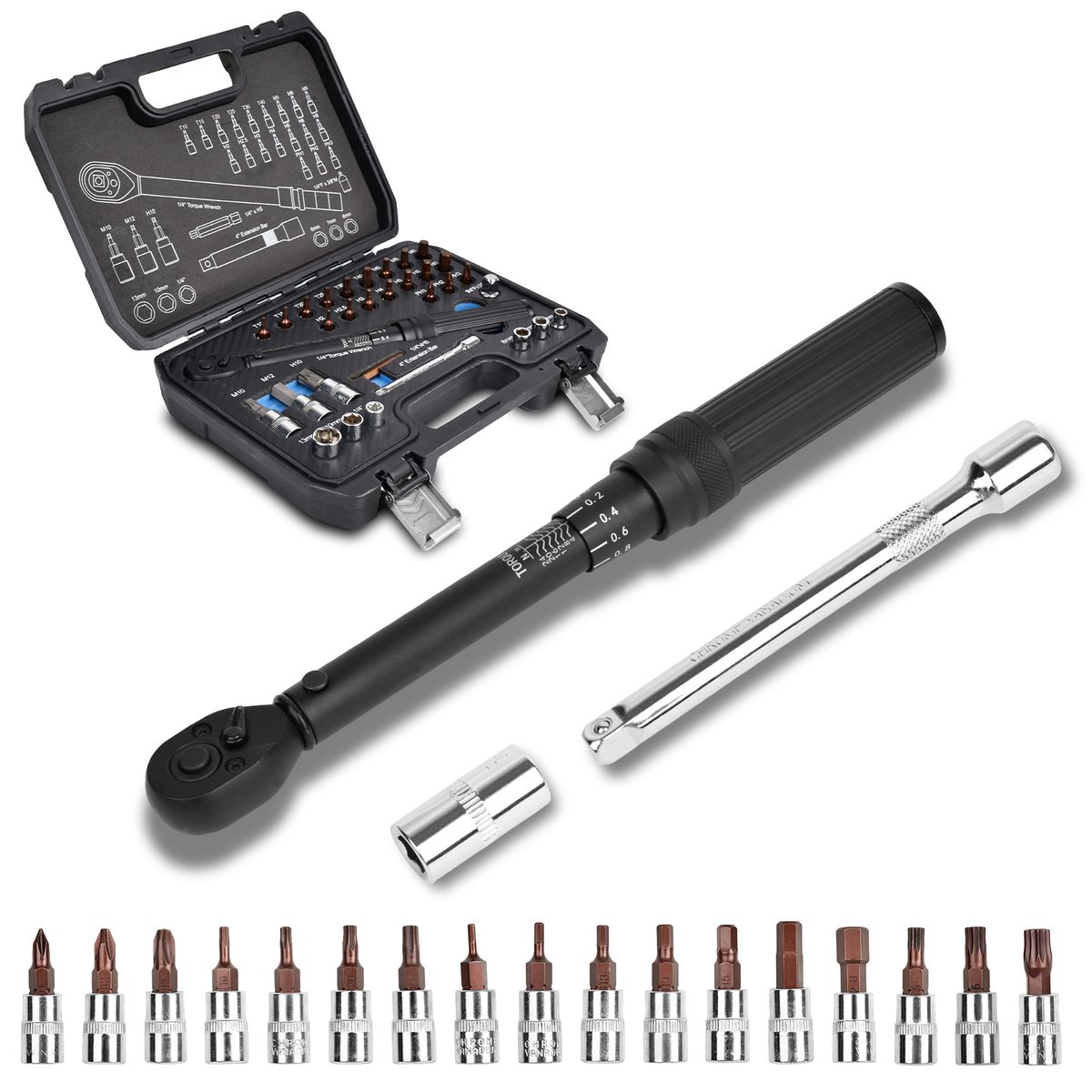 AIZO - Llave De Torque Profesional 14 2-24nm 33piezas