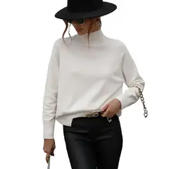 TIOZONEY - Suéter de mujer-Blanco