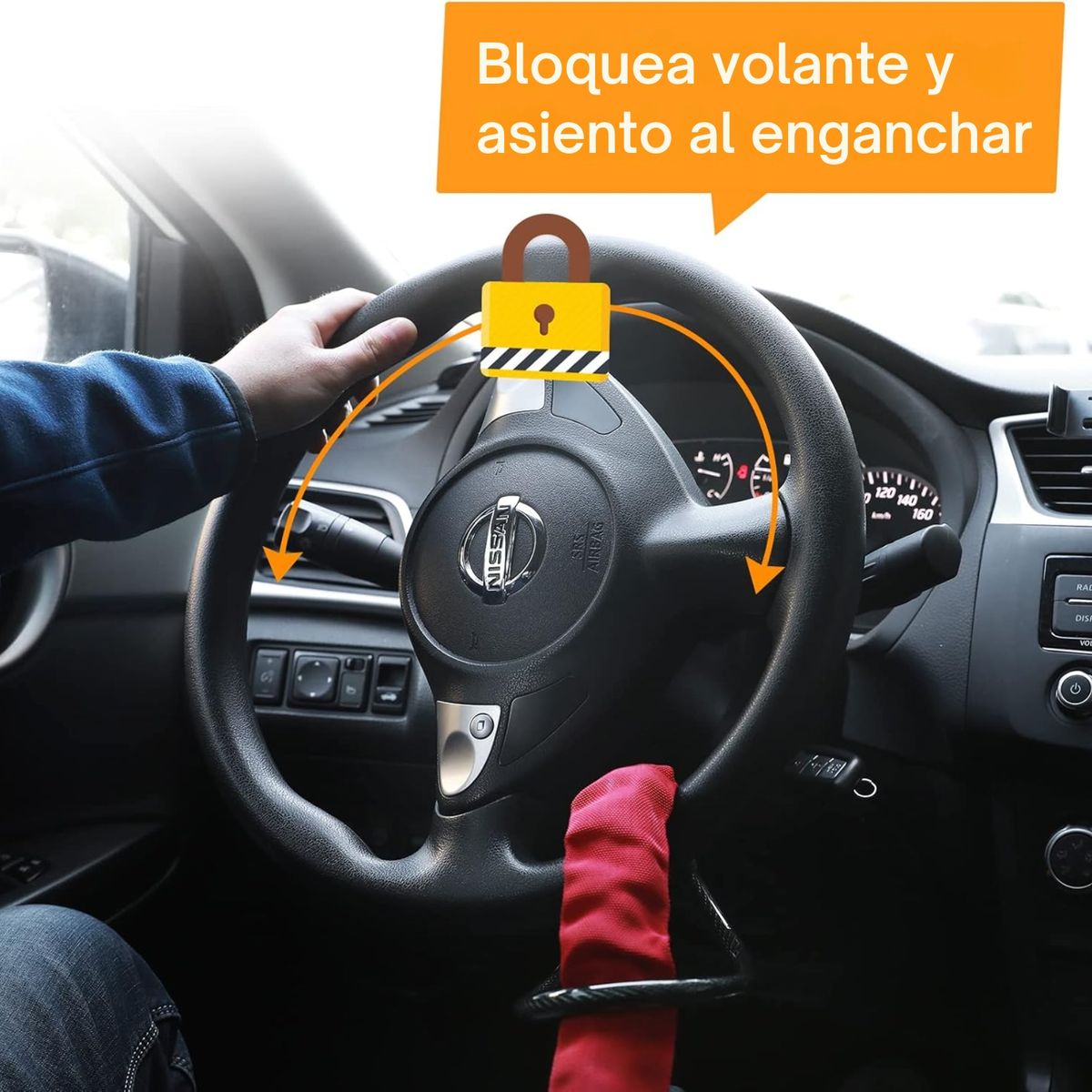 MOVI - Traba Volante Antirrobo con Bloqueo Doble  Seguridad Total