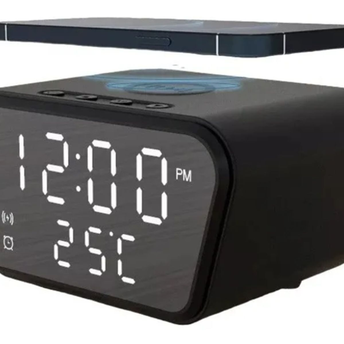 GENERICO - Reloj Despertador Con Cargador Inalámbrico Y Termómetro