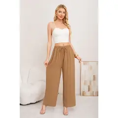 MPROPIA - Pantalon Palazzo Algodon Mujer Tipo Lino Bota Ancha 3002