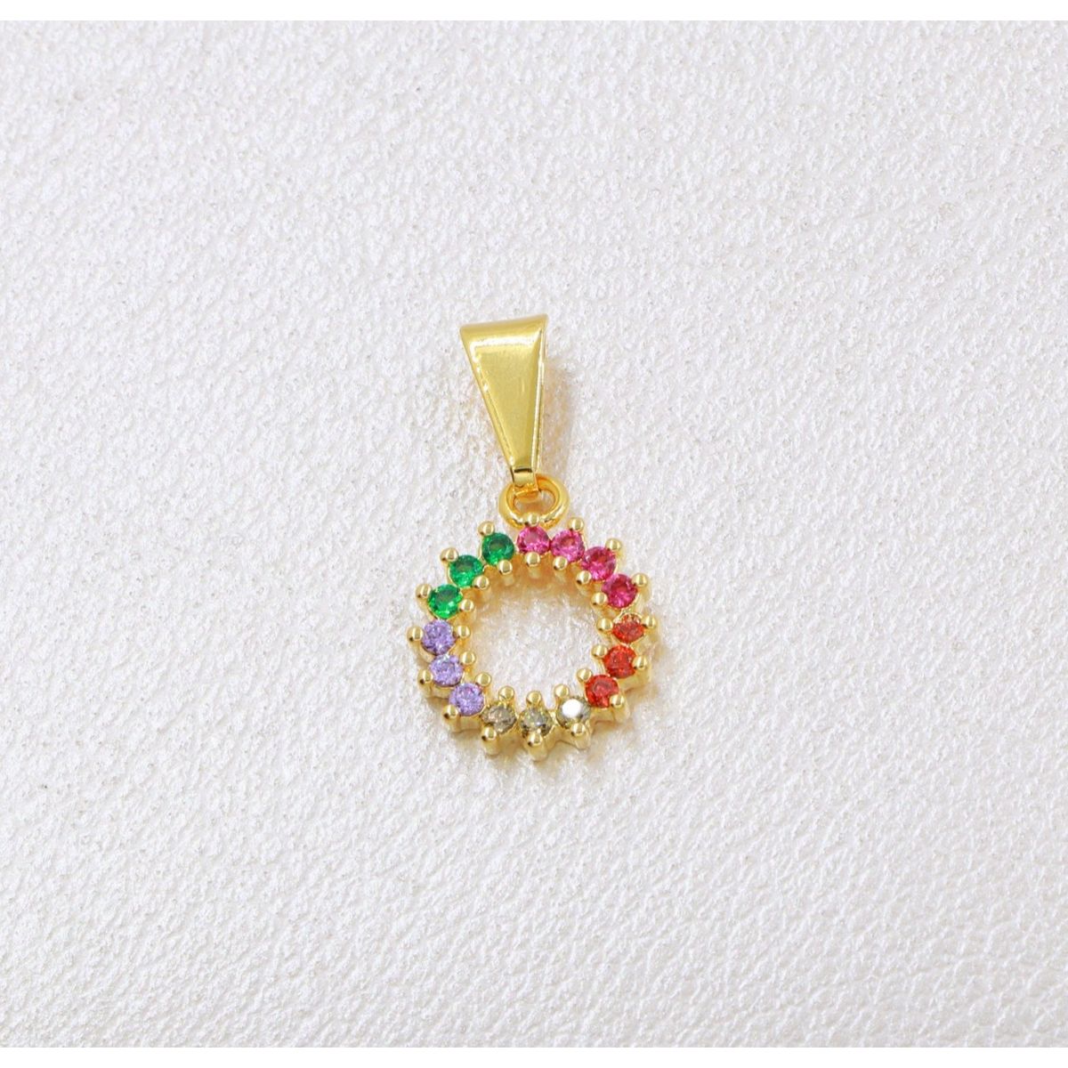 GENERICO - Colgante Rainbow Circonias oro laminado 18k