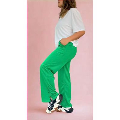 Imagen 2 del producto Pantalón Buzo Mujer Algodón Verano Recto Pierna Ancha 7531