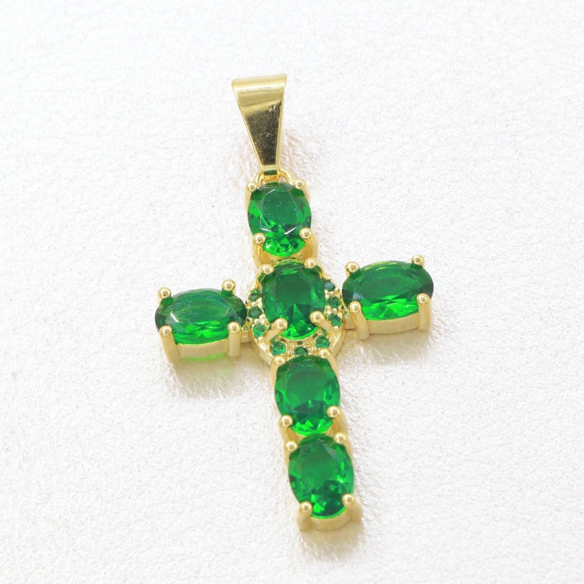 GENERICO - Colgante Cruz Brightness Oro Laminado 18k