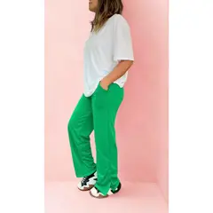 LIKE SHOP - Pantalón Buzo Mujer Algodón Verano Recto Pierna Ancha 7531