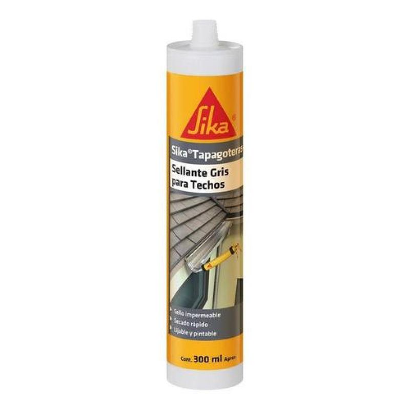SIKA - Tapagoteras Sellante Gris Para Techos Sika 300ml