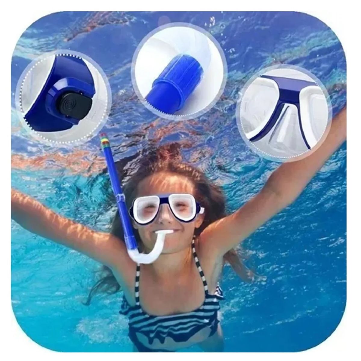 GENERICO - Set Buceo Mascara Snorkel Aletas Infantil Piscina Playa Niño