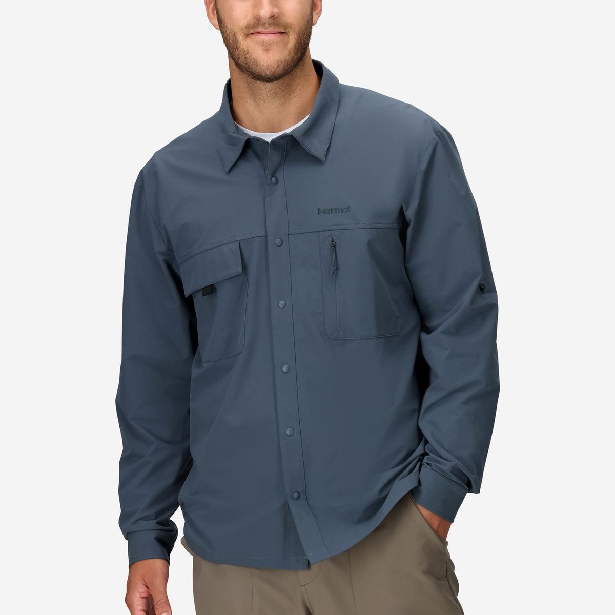 MARMOT - Camisa Hombre Arex Upf40 Overshirt Azul Marmot