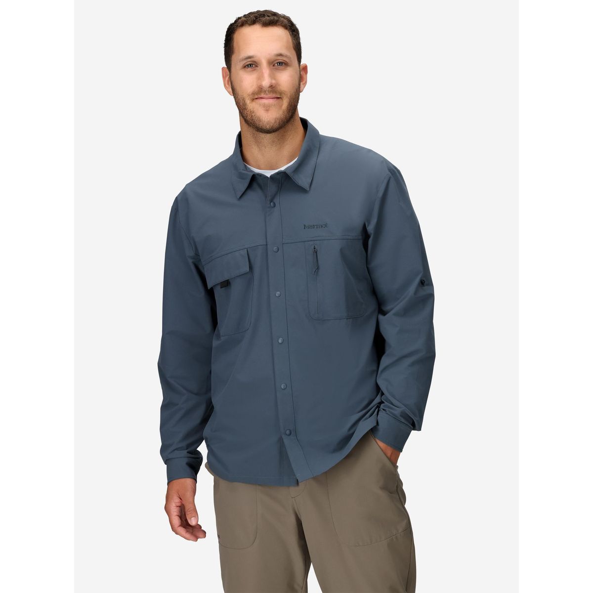 MARMOT - Camisa Hombre Arex Upf40 Overshirt Azul Marmot