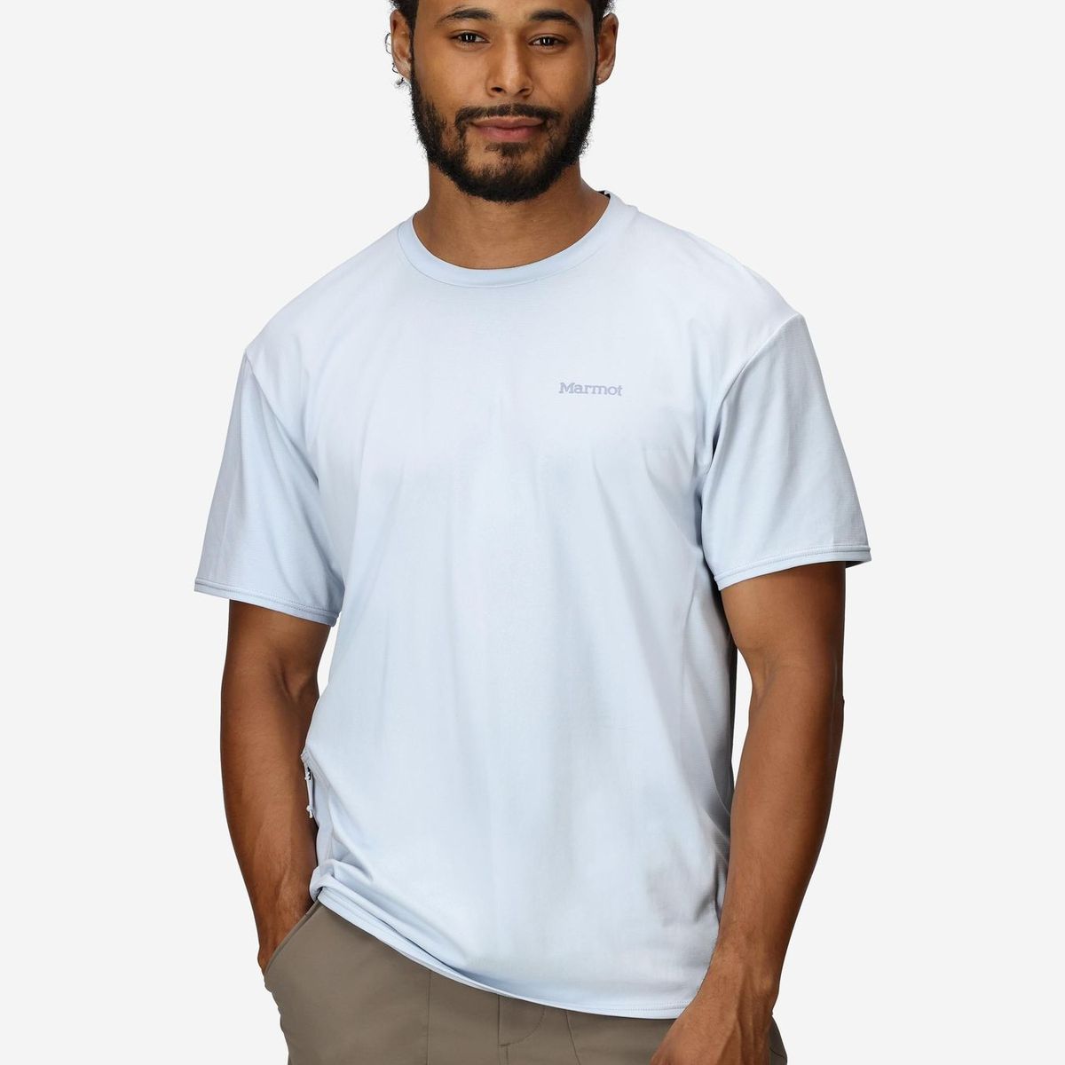 MARMOT - Polera Hombre Arex Upf50 Cress Blanco Marmot