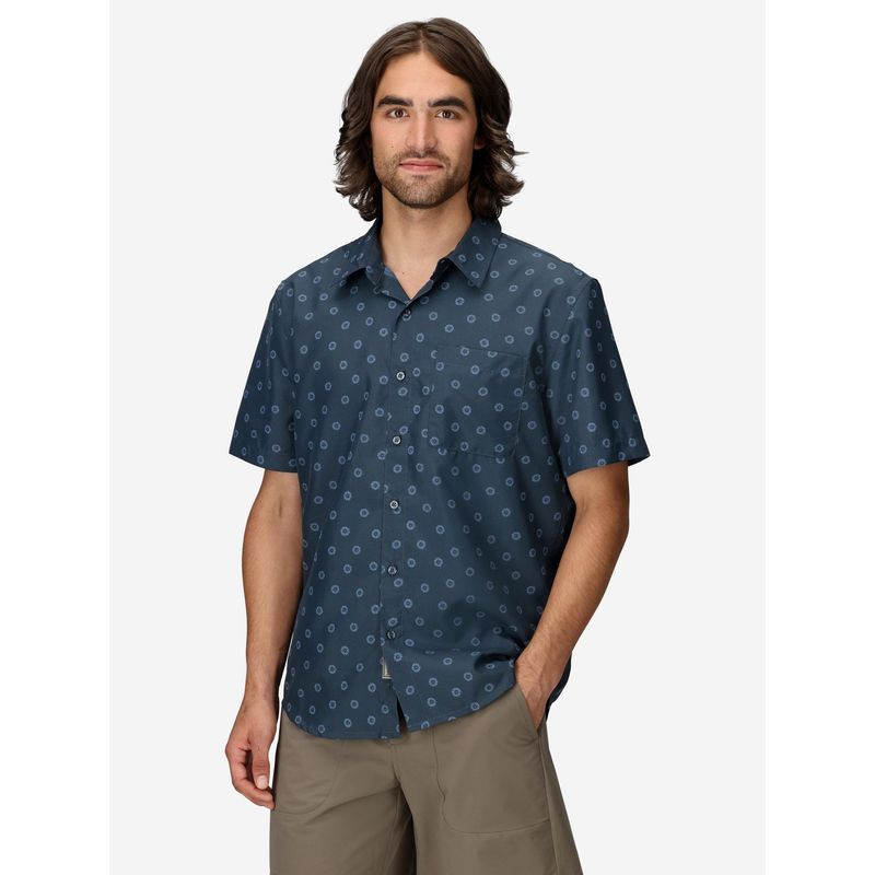MARMOT - Camisa Hombre Arex Upf40 Novelty Ss Azul Marmot