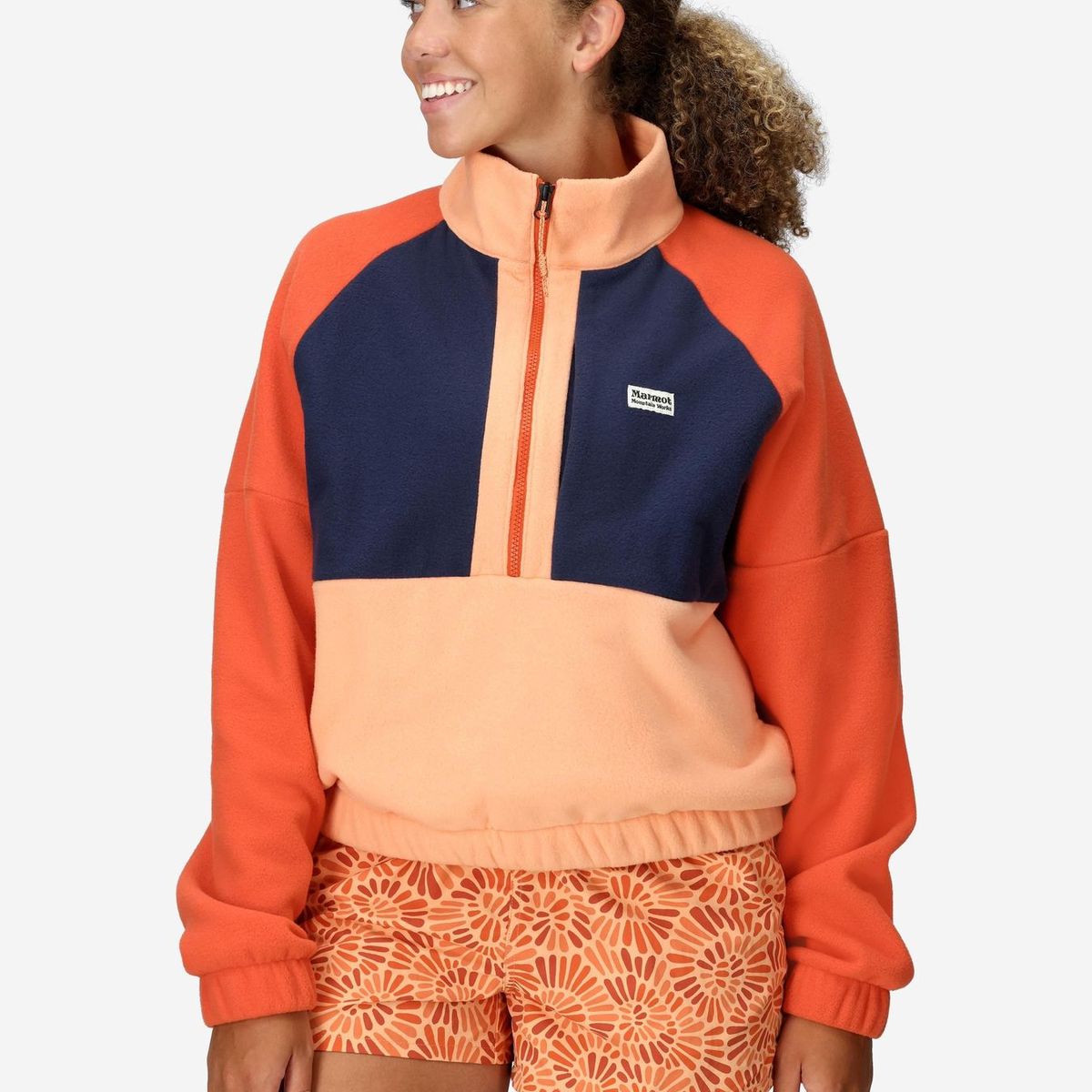 MARMOT - Polar Mujer Retro Rocklin Half Zip Naranjo Marmot