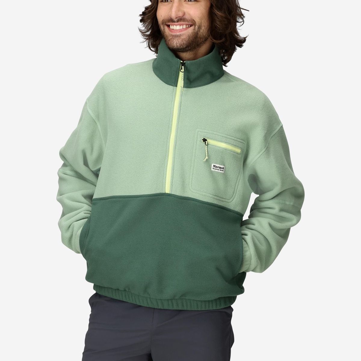 MARMOT - Polar Hombre Retro Rocklin Half Zip Verde Marmot