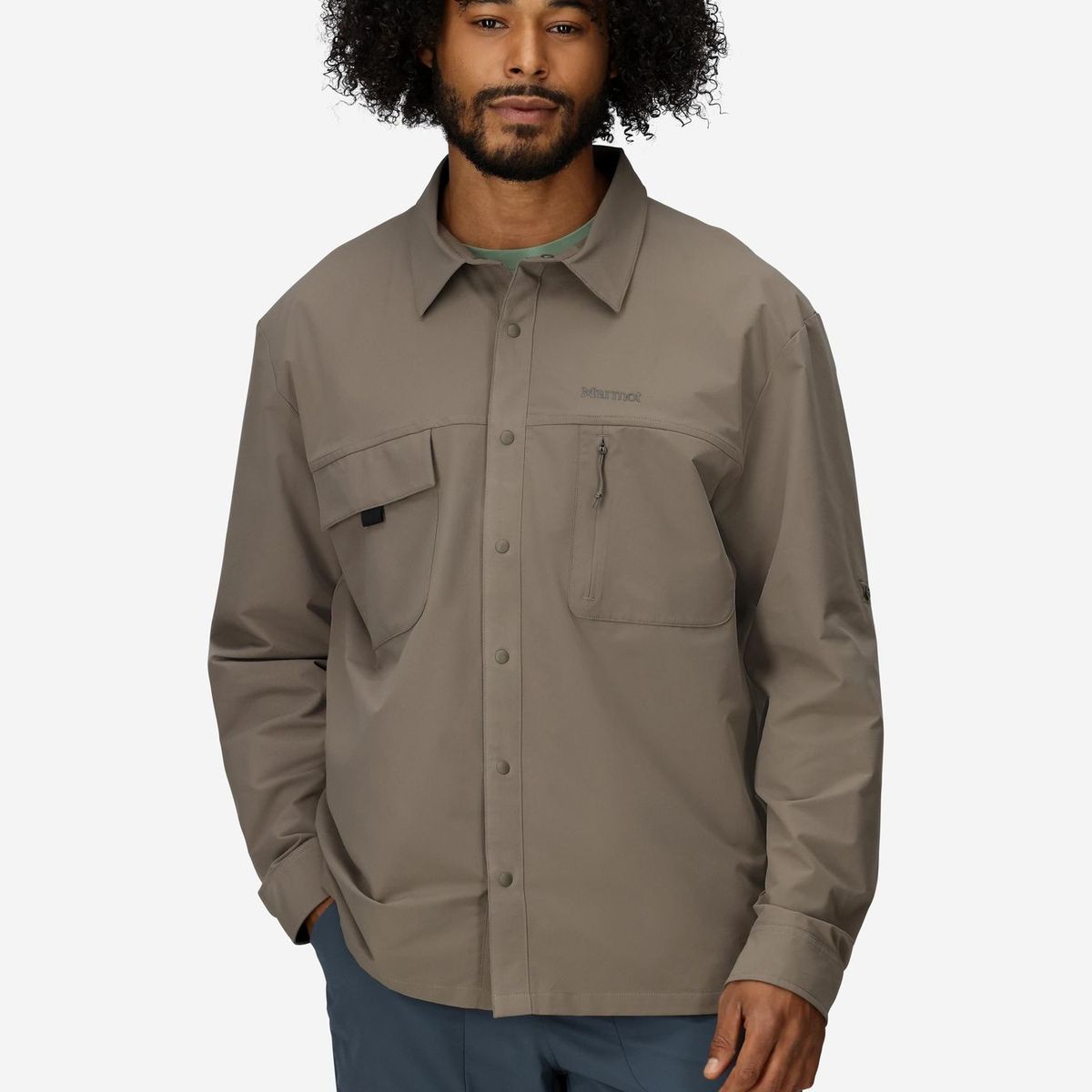 MARMOT - Camisa Hombre Arex Upf40 Overshirt Café Marmot