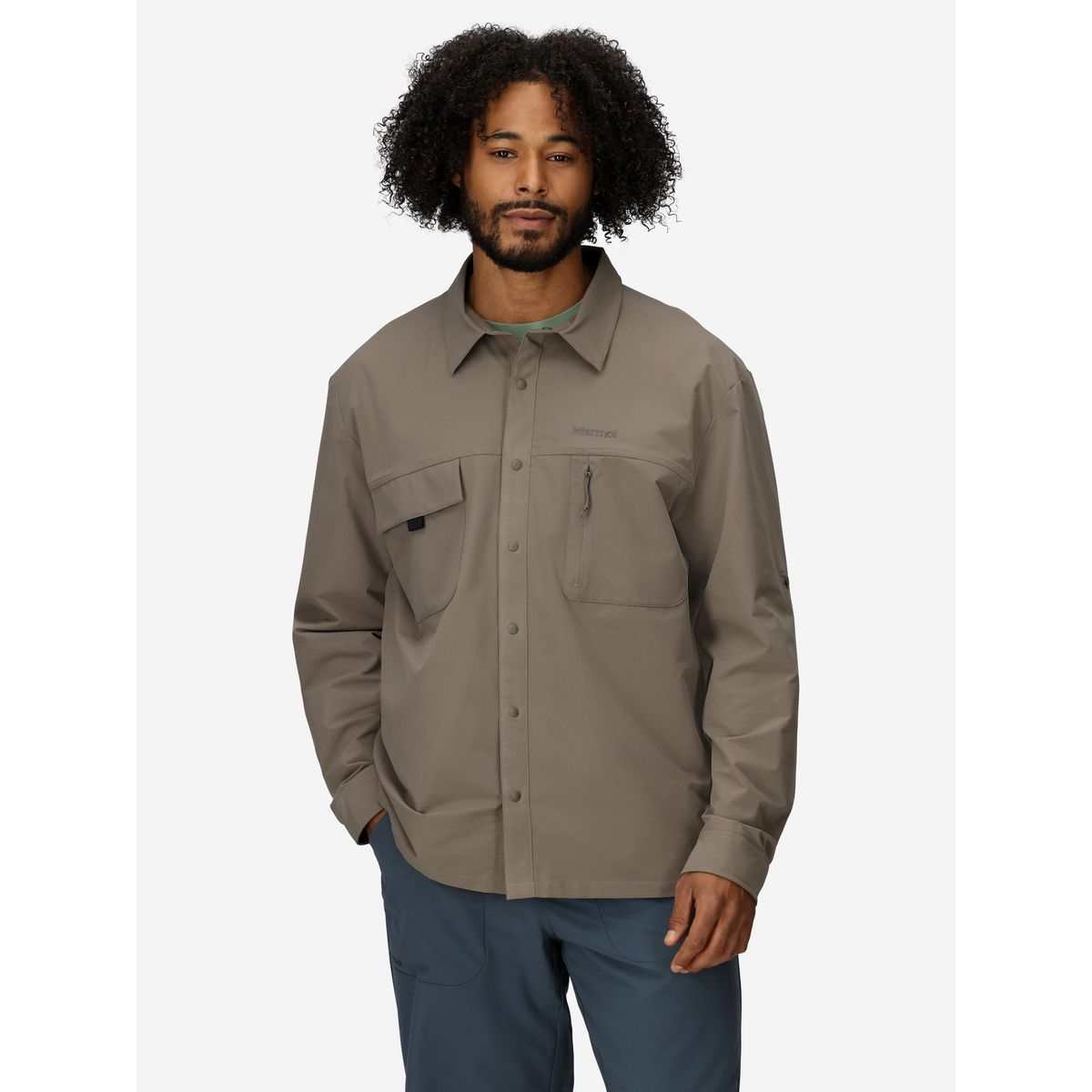 MARMOT - Camisa Hombre Arex Upf40 Overshirt Café Marmot