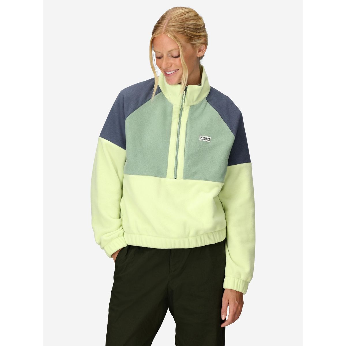 MARMOT - Polar Mujer Retro Rocklin Half Zip Verde Marmot