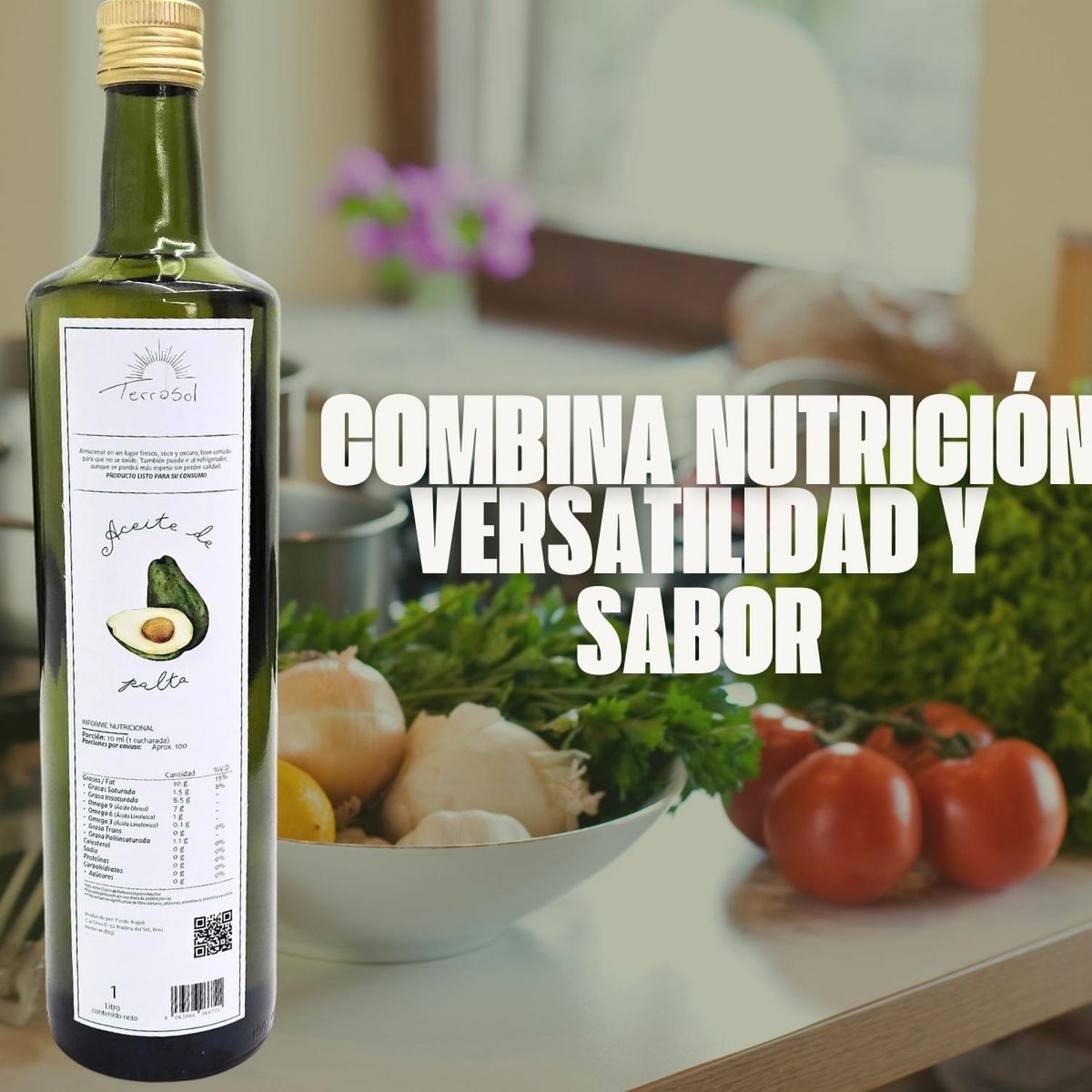 GENERICO - Aceite de Palta Comestible 100% Natural Terrasol 1 Litro