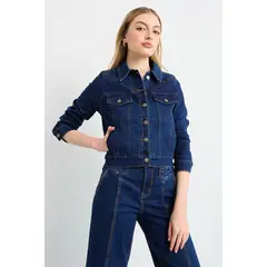 IO - Chaqueta Mezclilla Mujer Azul