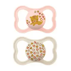 MAM - 2 Chupetes Air con Caja Esterilizadora 6m+ Rosado