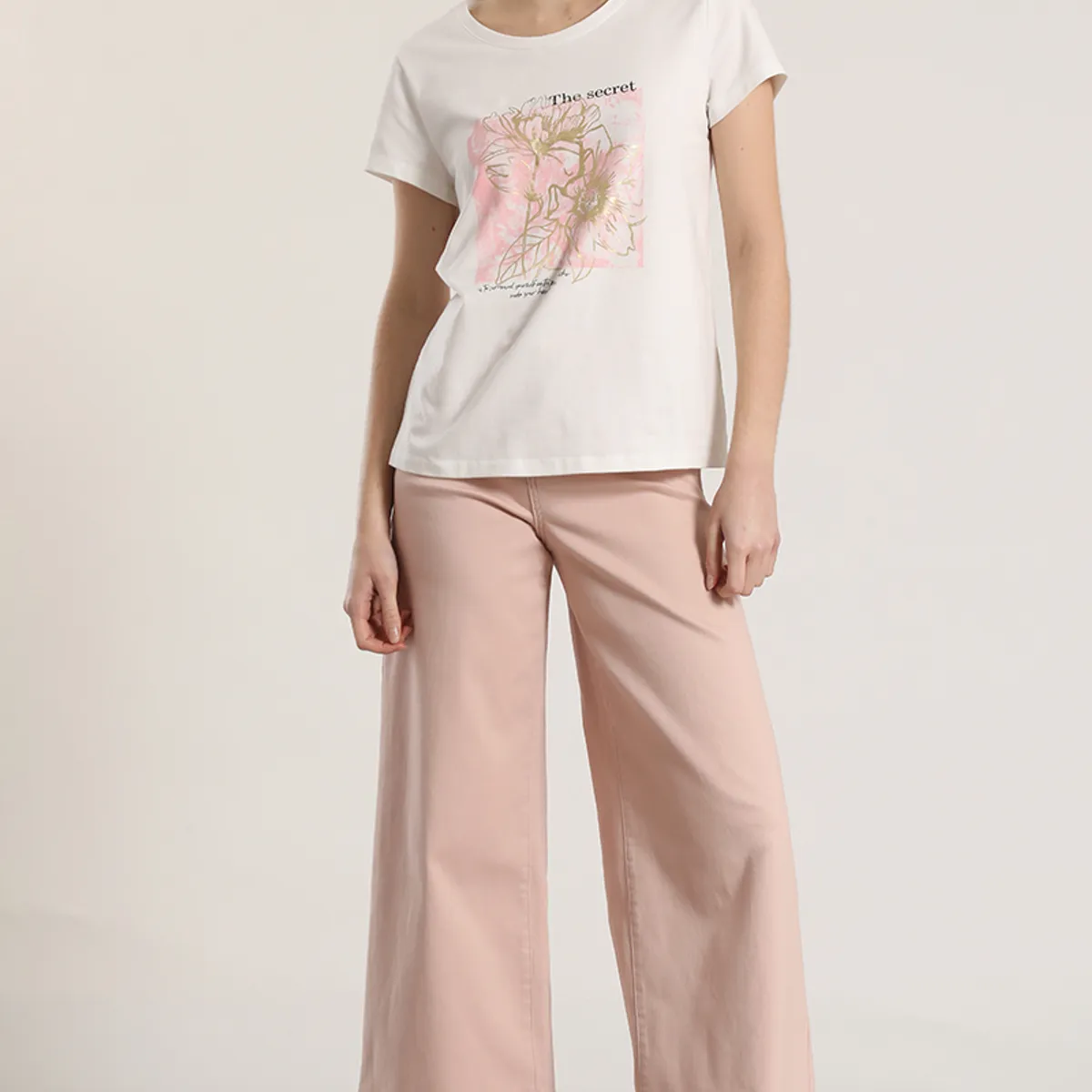 LIOLA - Polera estampado flores liola mujer crudo