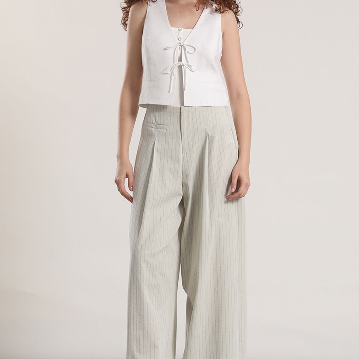 LIOLA - Chaleco lino liola mujer crudo