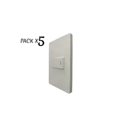 WANT - PACK 5 INTERRUPTOR BLANCO SIMPLE 9/12 16A