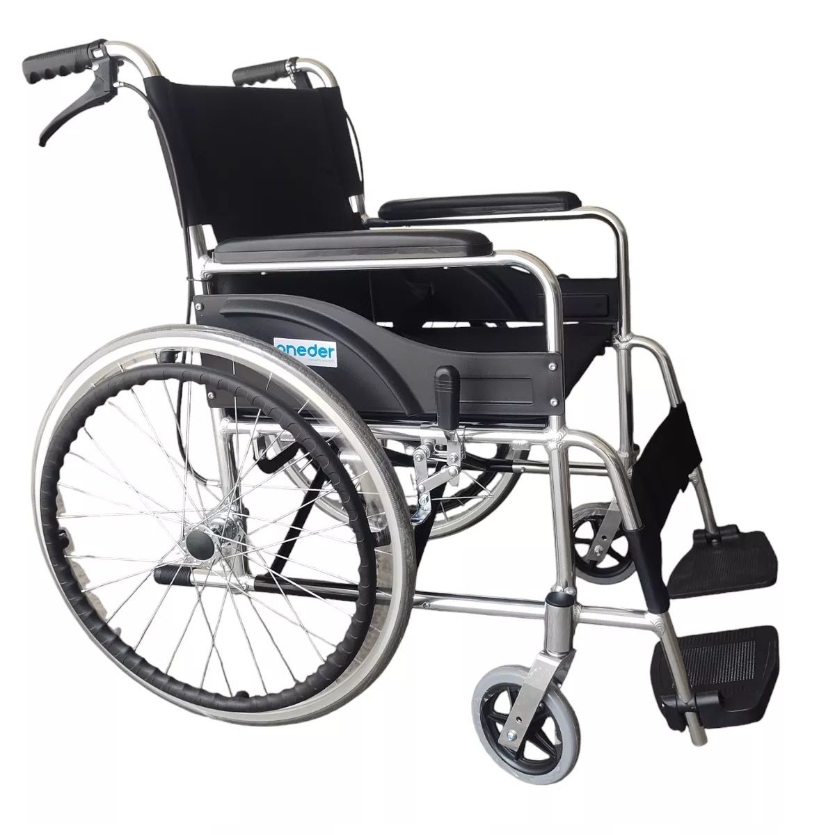ONEDER - Silla De Ruedas Plegable Con Doble Freno Aluminio Liviana Oneder