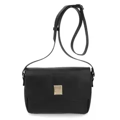 VIZZANO - Cartera Bandolera Mujer Negra con Detalle Metálico