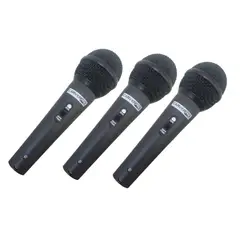CARVERPRO - Set de 3 Microfonos Vocales CH33-3BK