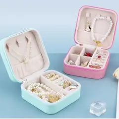 GENERICO - Joyero Para Collar Anillos Caja De Almacenamiento De Joyas Rosa