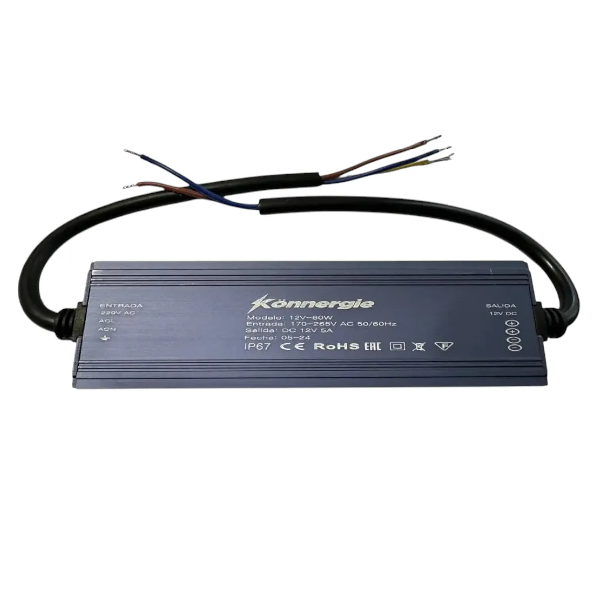 2 Fuentes de Poder 12V 5A 60W IP67 Hermética, marca GENERICO - Foto 2