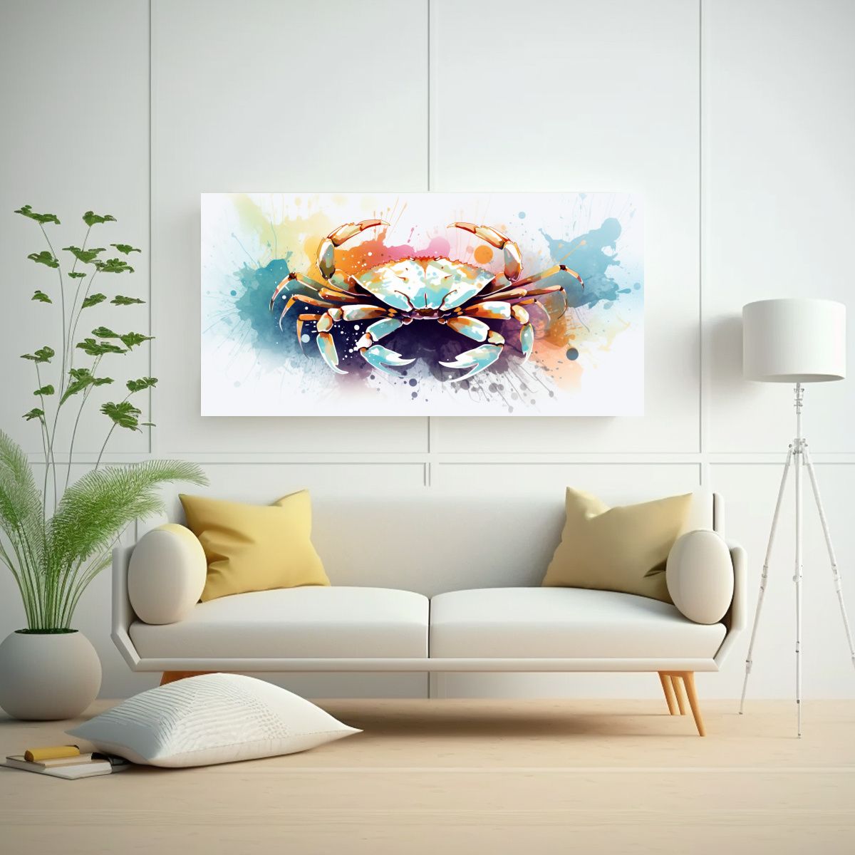 GENERICO - Cuadro Vanguardia Temática Cangrejo En Colores 120x60 Cm