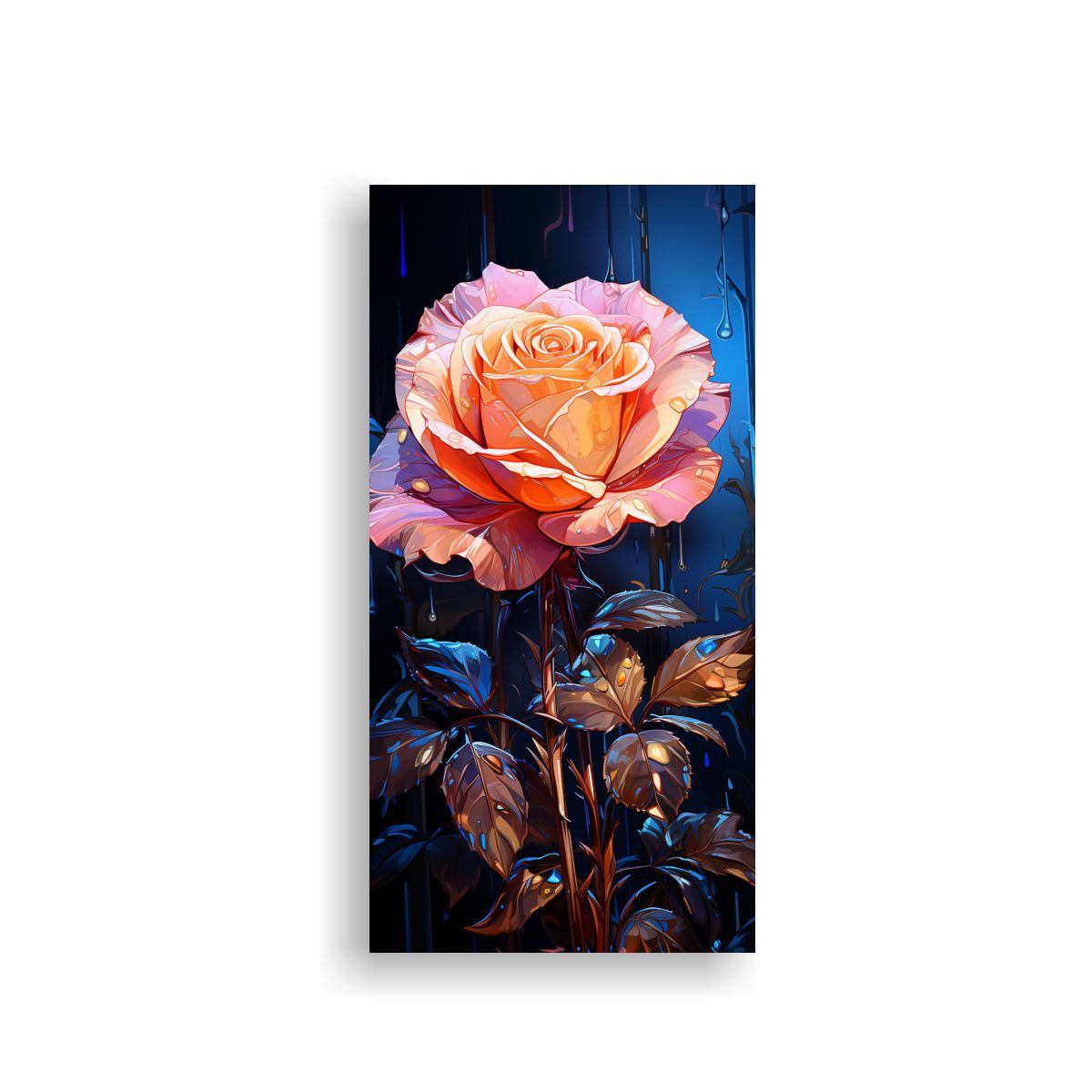 GENERICO - Cuadro Acuarela Belleza Natural En Bastidor Rosa 70x140 Cm