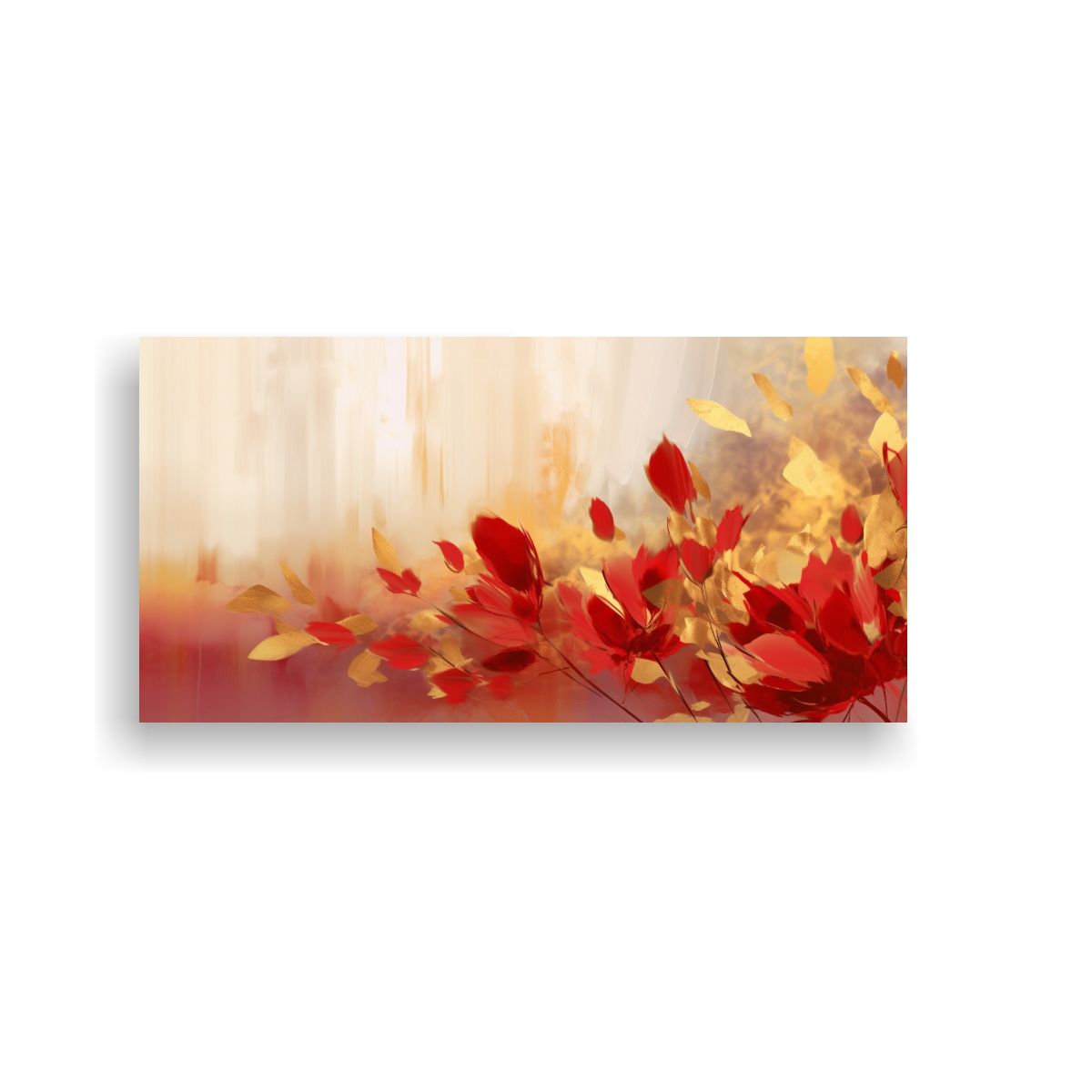 GENERICO - Pinturas Abstractas Modernas En Rojo Y Dorado Con 120x60 Cm