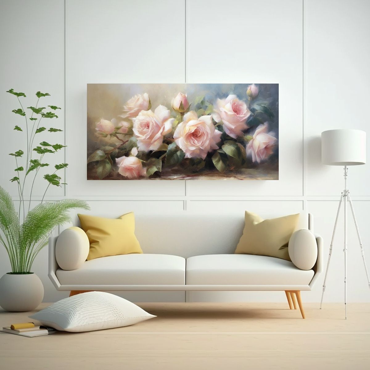 GENERICO - Cuadro Barroco De Estilo óleo En Tonos Cálidos 140x70 Cm.