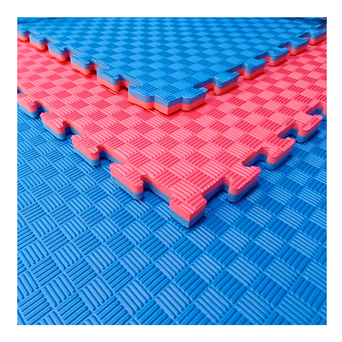 BESTAMERICA - PACK 5 TATAMIS GOMA EVA 1MT*1MT 25MM ROJO/AZUL CW-11CH-2