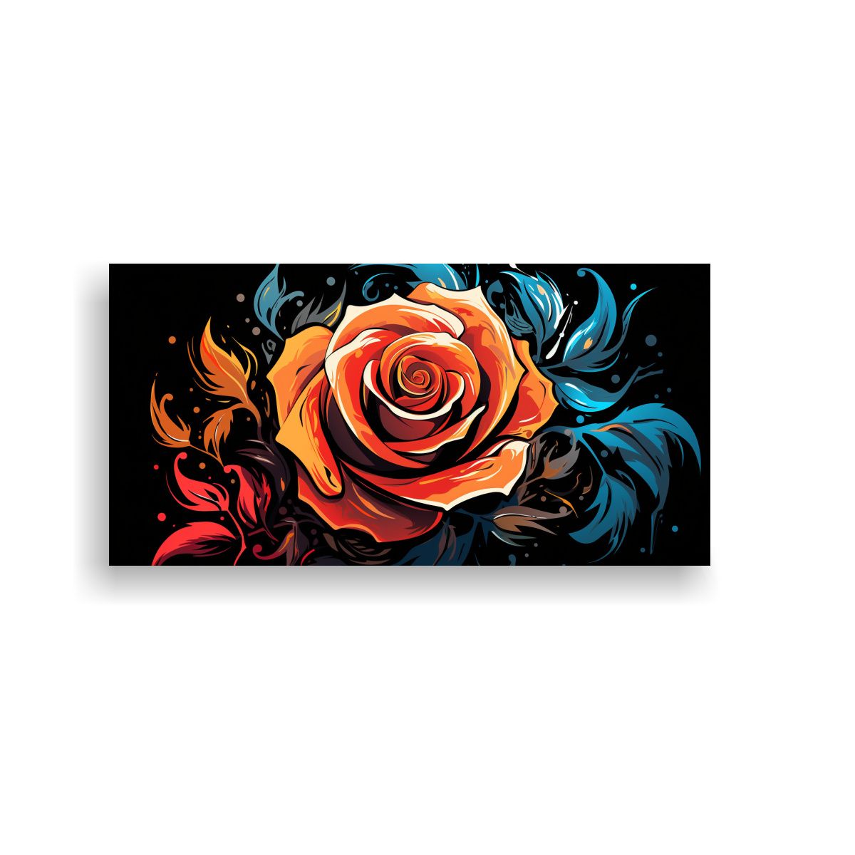 GENERICO - Pintura Decorativa De Rosa Estilo Graffiti Con 140x70 Cm