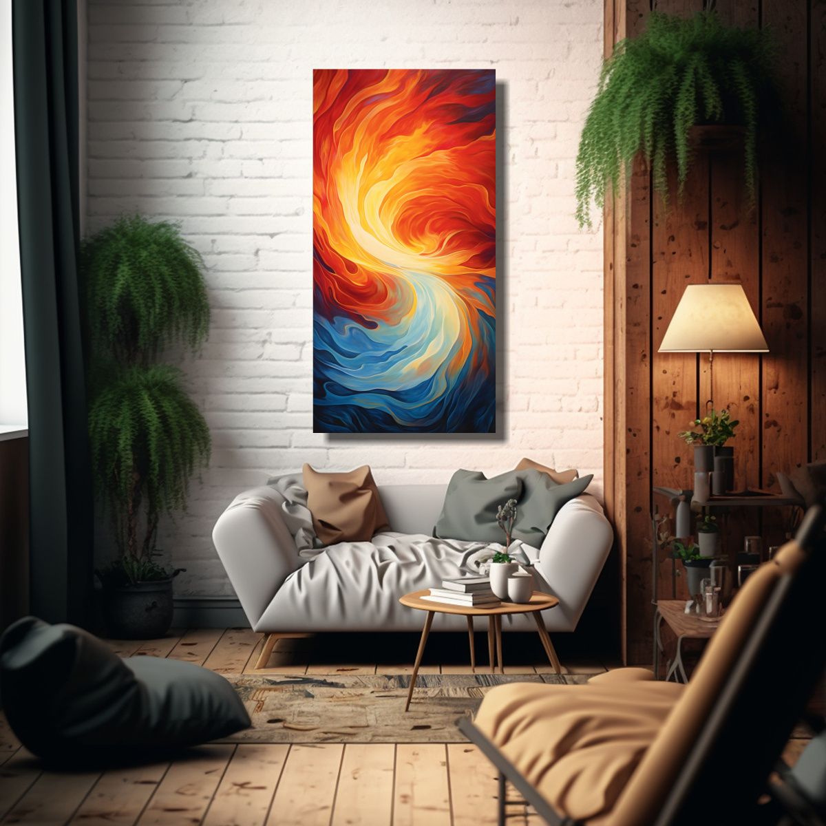 GENERICO - Cuadro Diseño Para Comedor Con Formas De 70x140 Cm