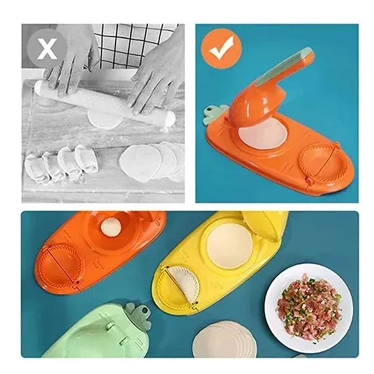 GENERICO - Prensa Manual Maquina Empanadas Dumpling Pasteles 2 En 1