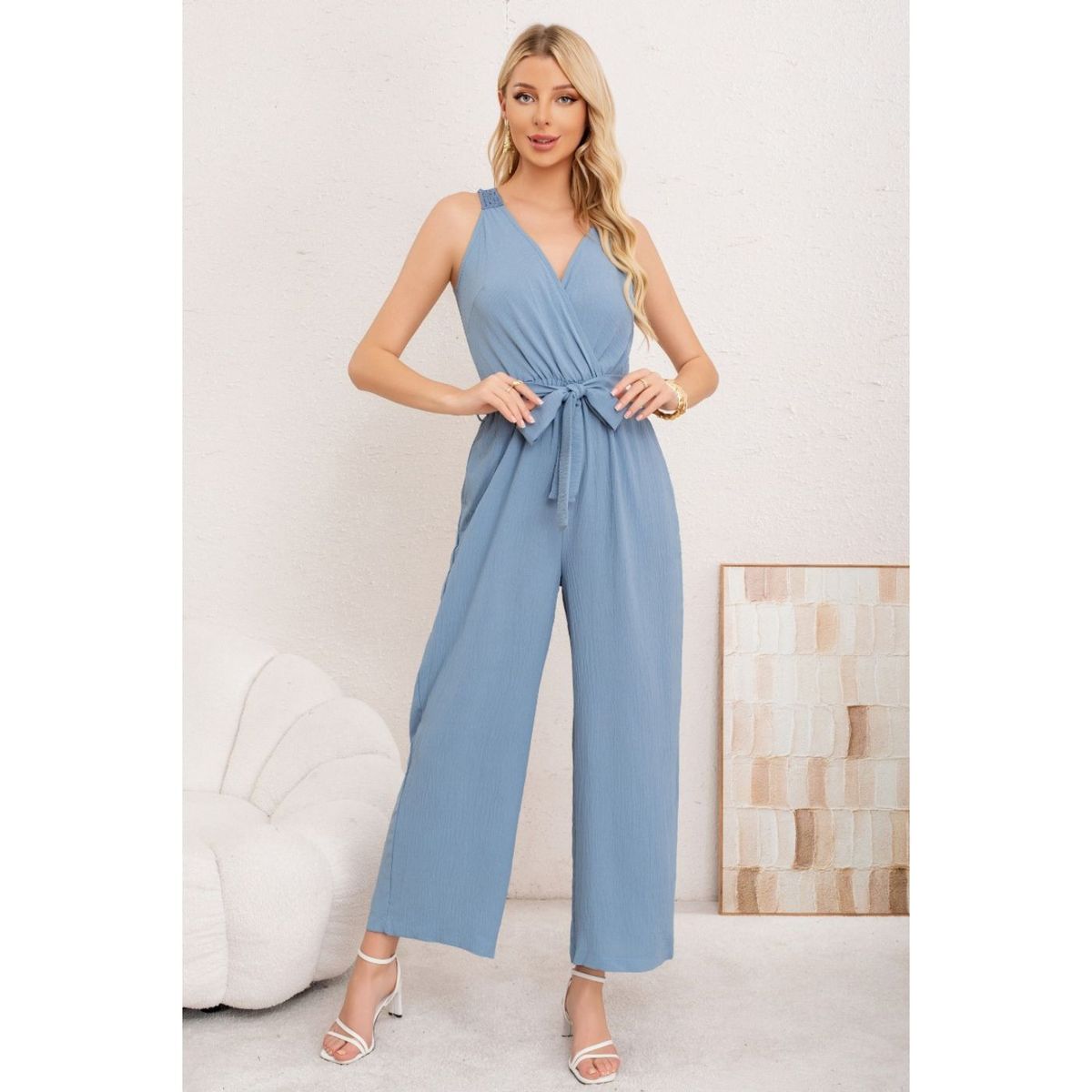 LIKE SHOP - Enterito Semi Formal Casual Calidad Premium Espalda Macramé 3388