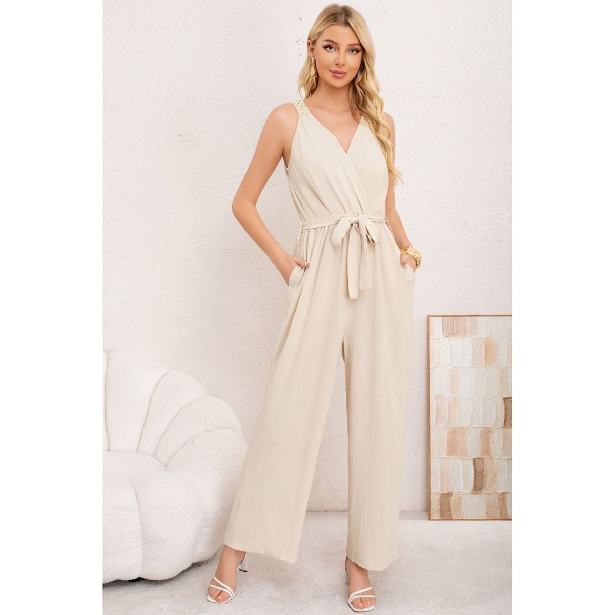 LIKE SHOP - Enterito Semi Formal Casual Calidad Premium Espalda Macramé 3388