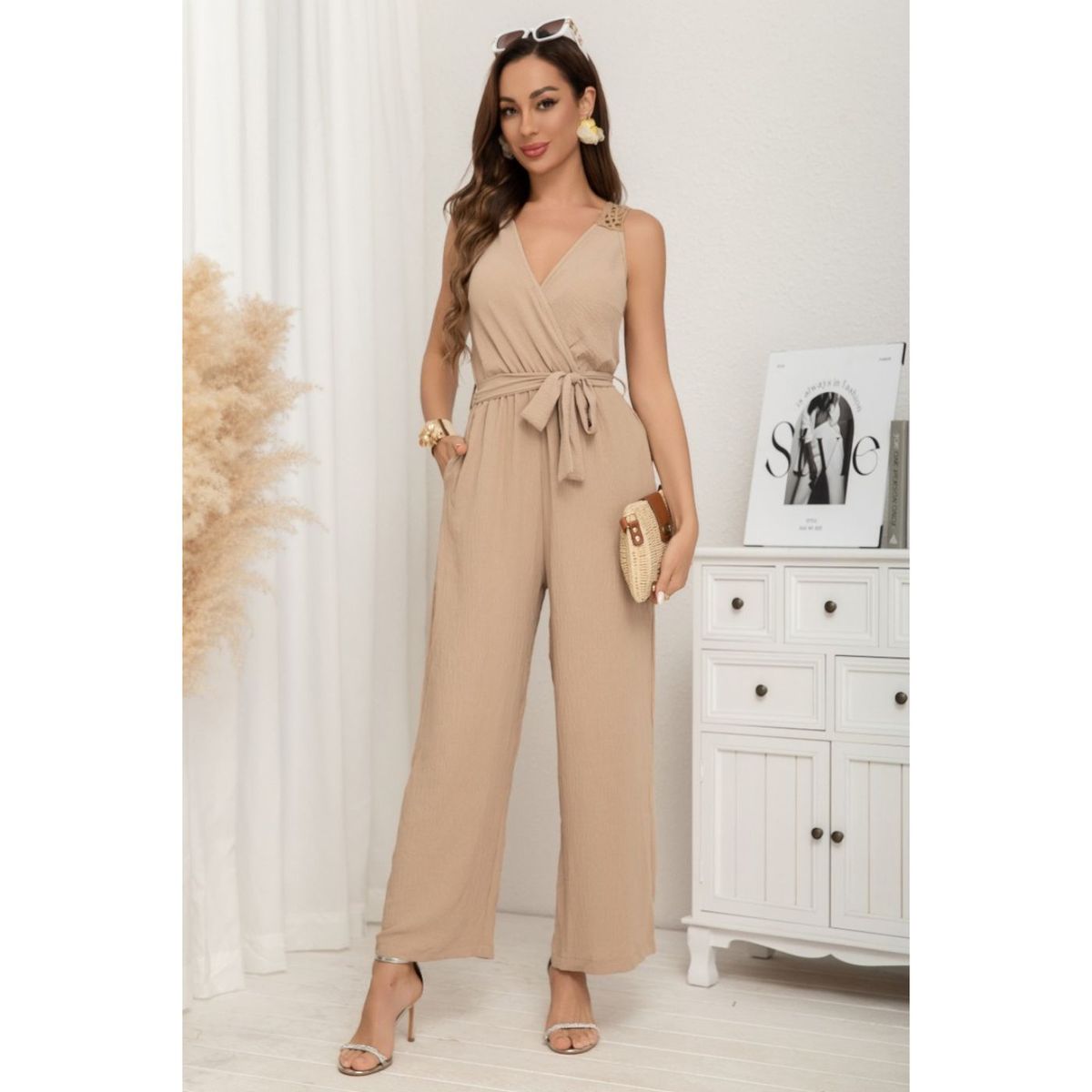 LIKE SHOP - Enterito Semi Formal Casual Calidad Premium Espalda Macramé 3388