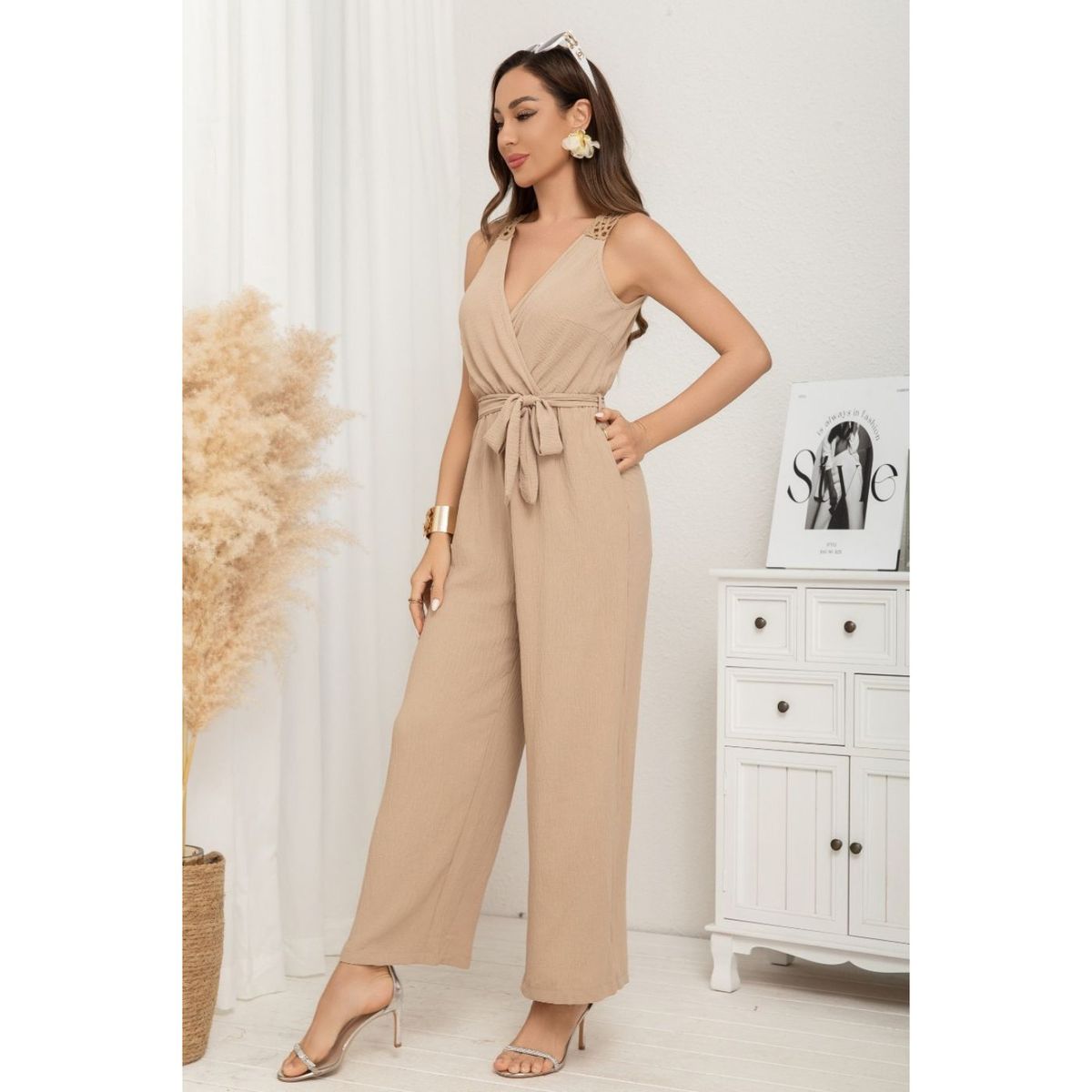 LIKE SHOP - Enterito Semi Formal Casual Calidad Premium Espalda Macramé 3388