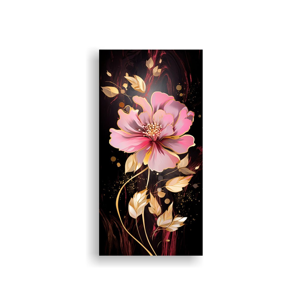 GENERICO - Cuadro Calidos Alegría Colores Oro Y Rosa 70x140 Cm